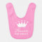 Pink princess crown baby bib for little baby girl