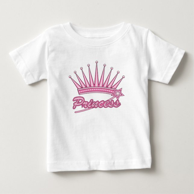 Pink Princess Crown Baby T-Shirt (Front)