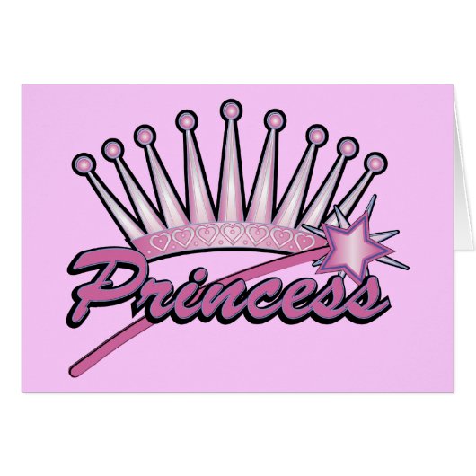 Pink Princess Crown Cards (Front Horizontal)