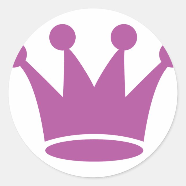 pink princess crown classic round sticker (Front)