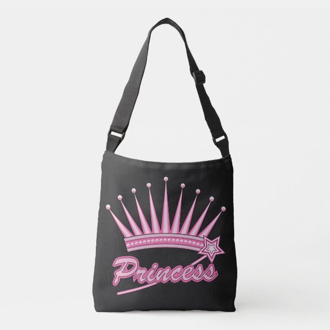 Pink Princess Crown Crossbody Bag (Front)