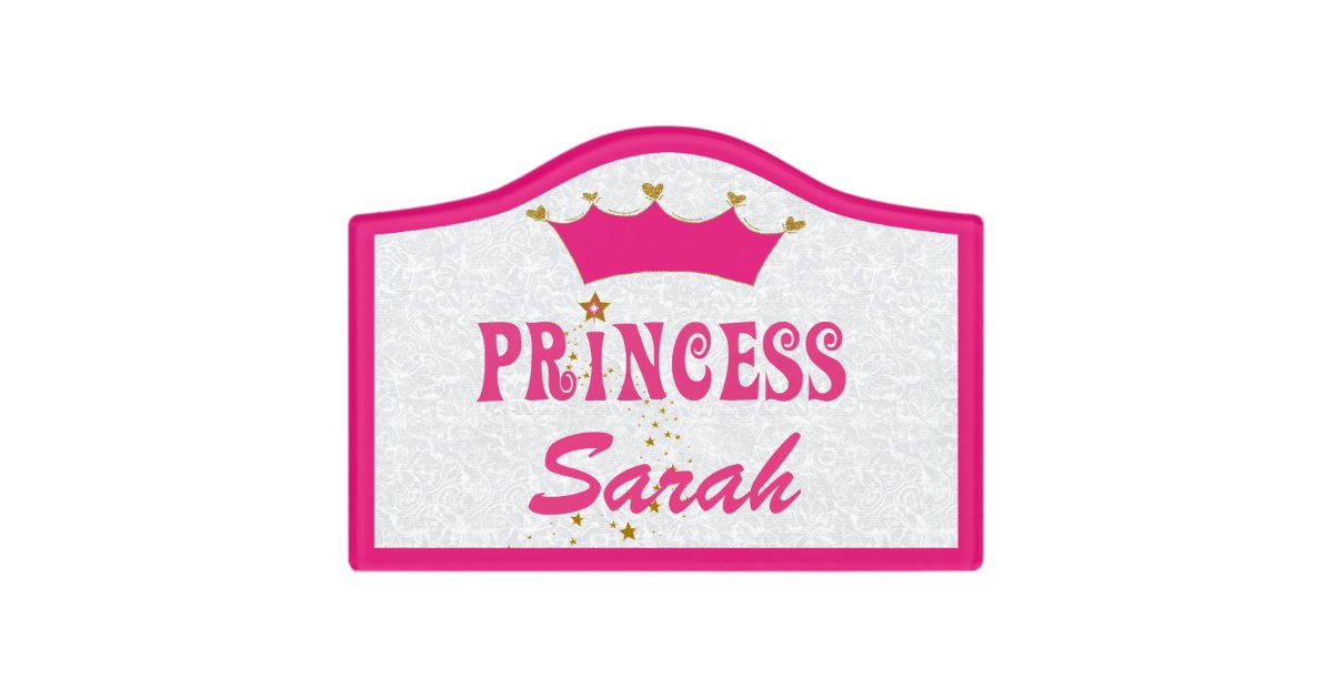 Pink Princess Crown Custom Acrylic Wall Plaque Door Sign Zazzle