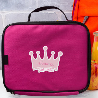 Pink Princess Crown Custom Name Contour-Cut Sticker