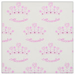 Pink Princess Crown Custom Name Fabric