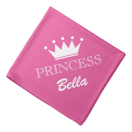 Pink Princess Crown Dog Bandana With Custom Name Zazzle
