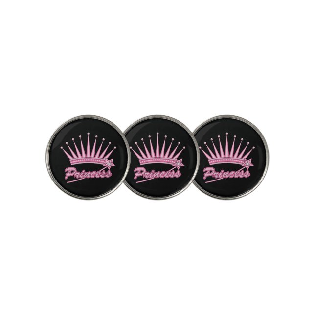 Pink Princess Crown Golf Ball Marker (3 Up)
