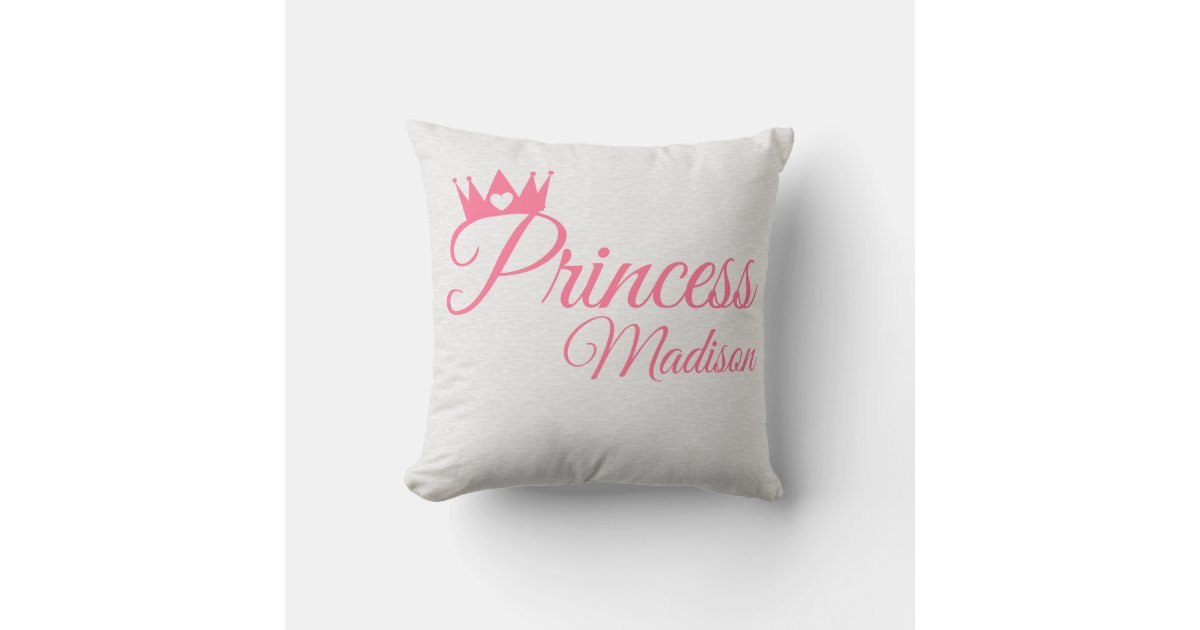 Girls monogram with name custom throw pillow with pillowcase