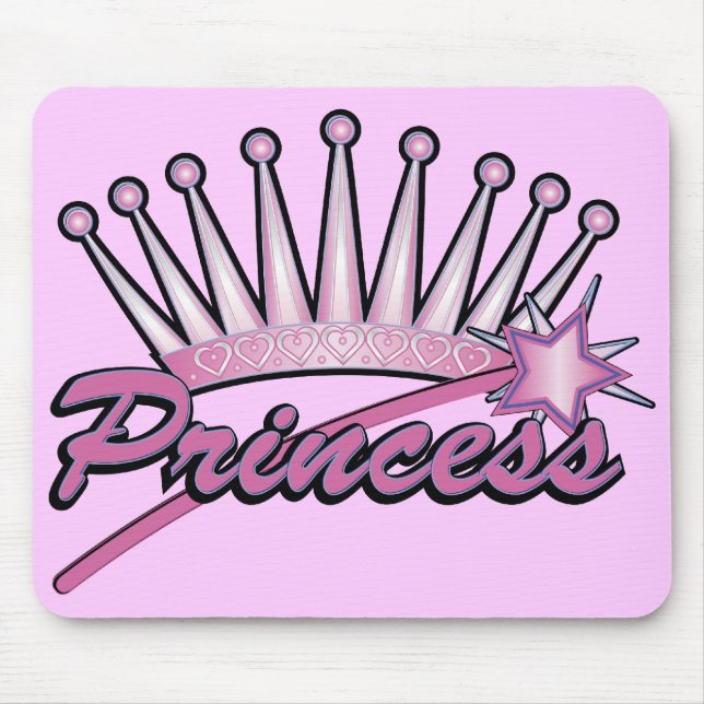 Pink Princess Crown Mouse Pad (Front)
