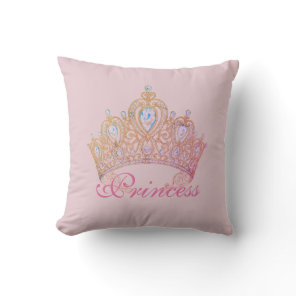 Pink Princess Crown Pillow