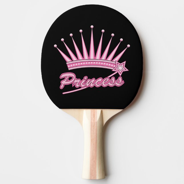 Pink Princess Crown Ping Pong Paddle (Front)