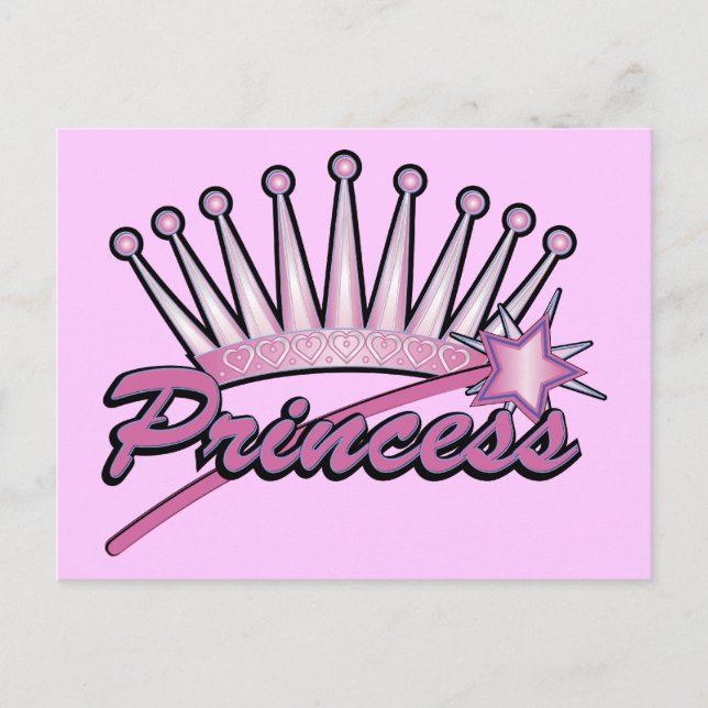 Pink Princess Crown Postcard (Front)