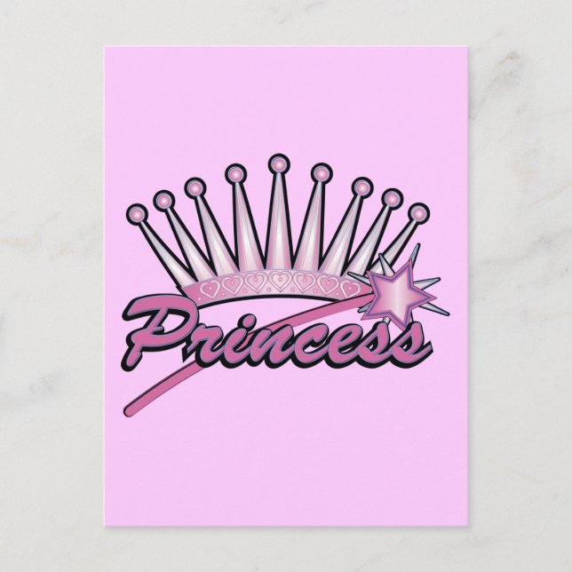 Pink Princess Crown Postcard (Front)