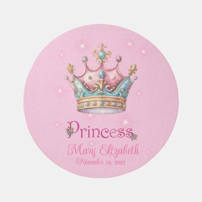 Pink Princess Crown  Rug (Front)