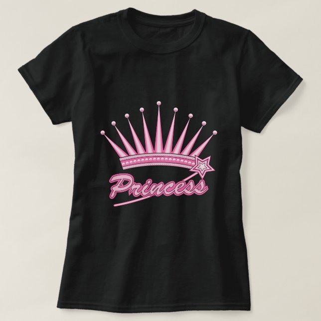 Pink Princess Crown  T-Shirt (Design Front)