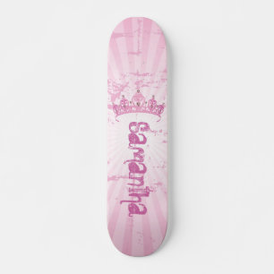 Pink Princess Crown Tiara Comp Skateboard