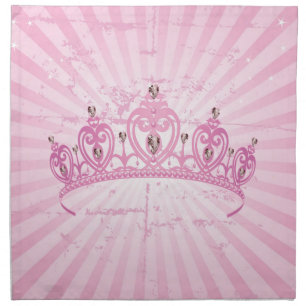 Pink Princess Crown Tiara Jeweled Girly Napkins