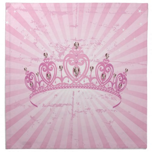 Pink Princess Crown Tiara Jeweled Girly Napkins