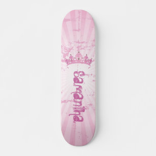 Pink Princess Crown Tiara Old School Skateboard