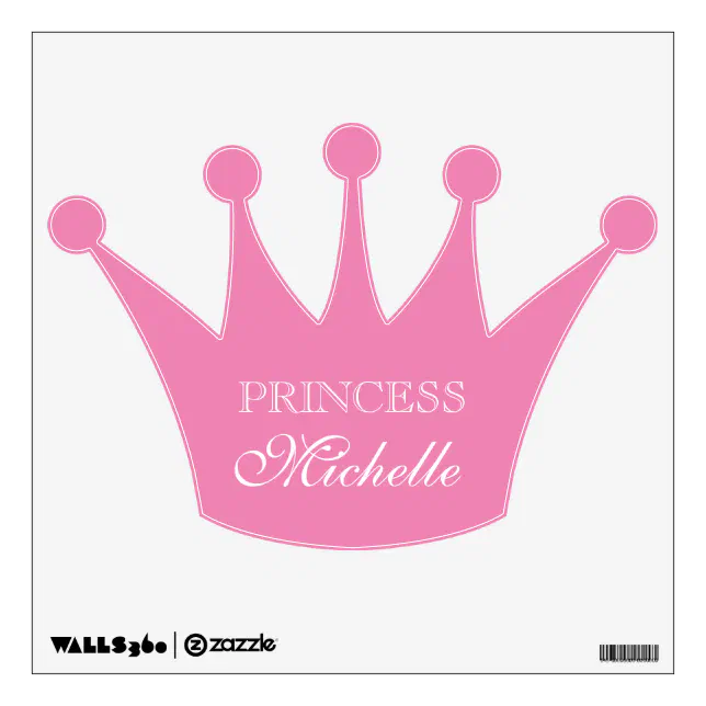 Pink princess crown wall decal for girls bedroom | Zazzle