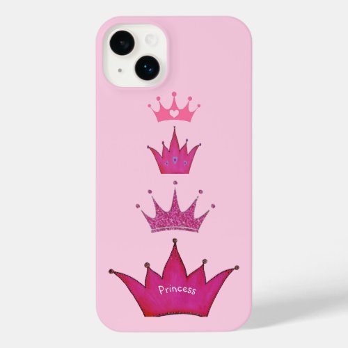 Pink Princess Crowns iPhone 14 Plus Case