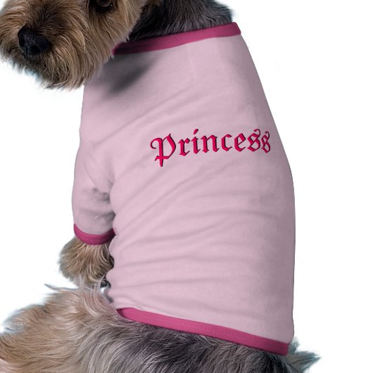 Pink Princess Customizable Dog Tee Shirt (Back)