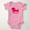 Pink Princess Dachshund Doxified Baby One Piece