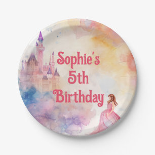 Pink Princess Fairytale Birthday Paper Plates