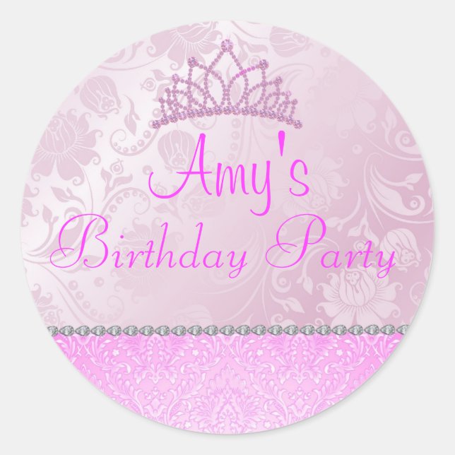 Pink Princess Floral Sticker (Front)