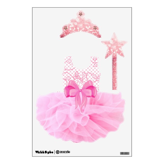 Pink Princess girl Wall Decal (Front)