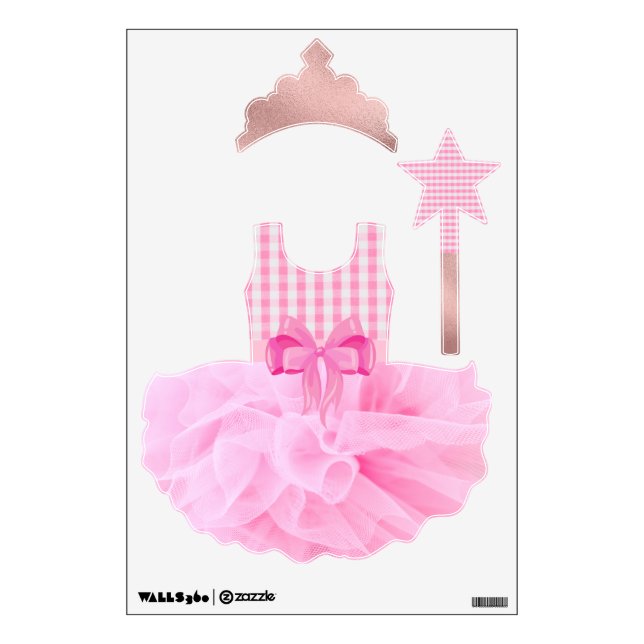 Pink Princess girl Wall Decal (Front)