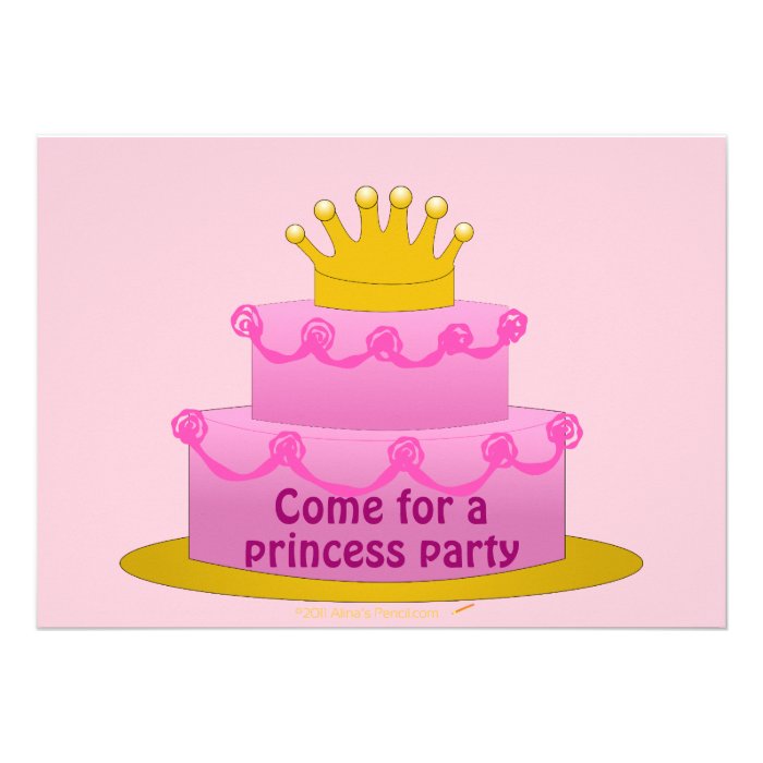 Pink Princess Girls Birthday Party Invitations