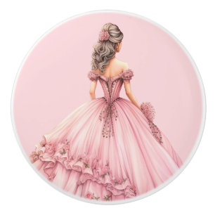 Pink Princess Girl's Girly Ceramic Knob