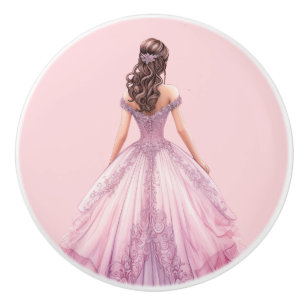 Pink Princess Girl's Girly Ceramic Knob