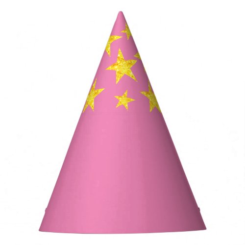 Pink Princess Gold Star Party Hat