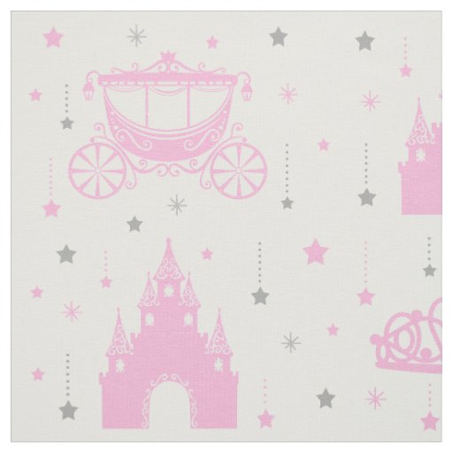 Pink Princess Hanging Stars Girl Fabric