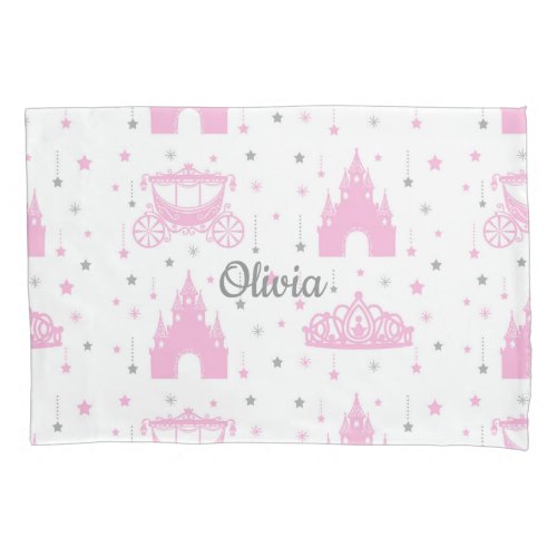 Pink Princess Hanging Stars Pillow Case