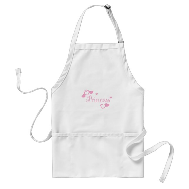 Pink Princess Hearts Adult Apron (Front)