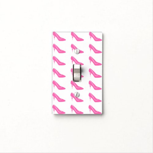 Pink Princess High Heel Shoes Light Switch Cover