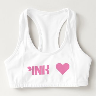 Pink Princess in heart girl pastel pink typography Sports Bra