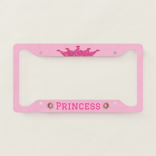 Pink Princess  License Plate Frame (Front)