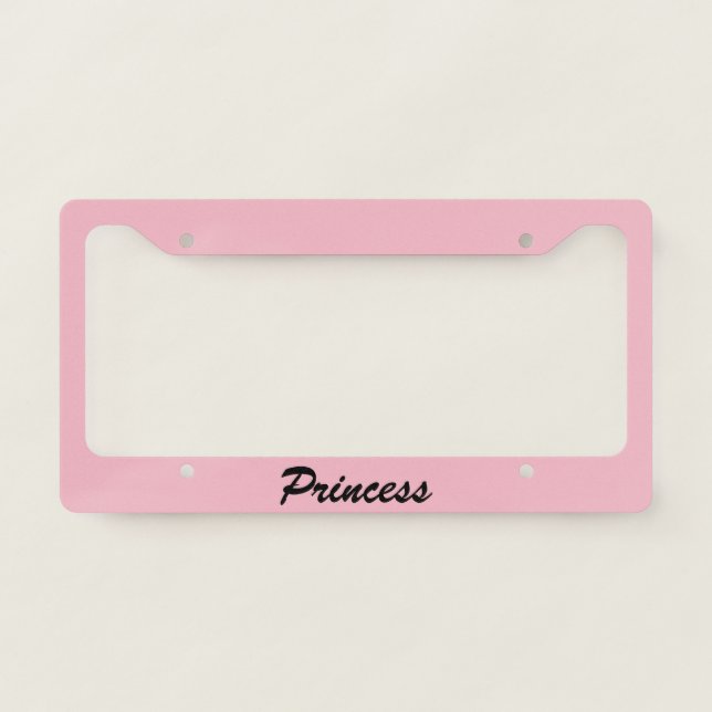 Pink Princess License Plate License Plate Frame (Front)