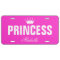 Pink princess license plate with personalized name