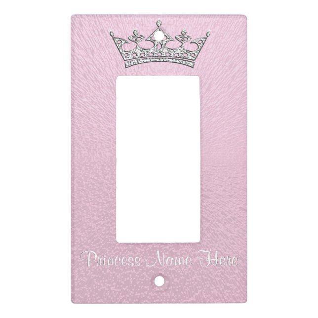 Pink Princess Light Switch Cover PERSONALIZED (Front)