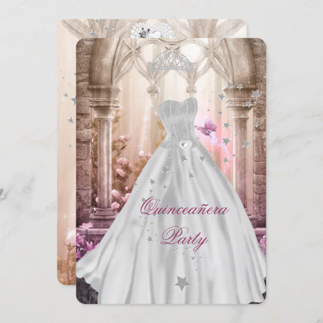 Pink Princess Magical Quinceanera 15th Birthday Invitation | Zazzle