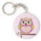 Pink Princess Owl 02 Keychain