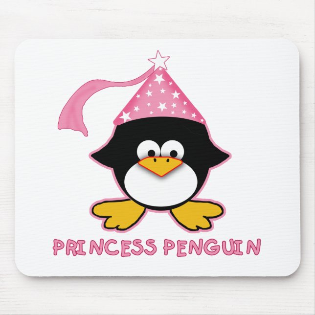 Pink Princess Penguin Mouse Pad (Front)