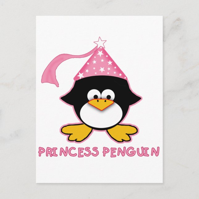 Pink Princess Penguin Postcard (Front)