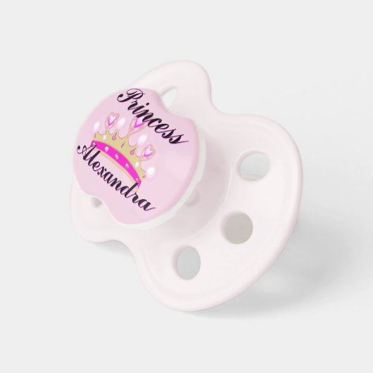 Pink Princess Personalized Pacifier (Front Right)