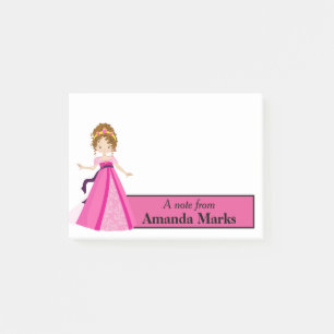 Pink Princess Personalized Post-it Notes