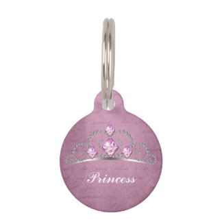 Pink Princess Pet Name Tag